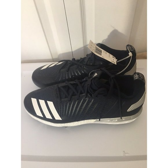 New Adidas Boost Icon 3 Baseball Cleats Navy/Silver/White Size‎ Men\'s 13 1/2 NWT main image 4